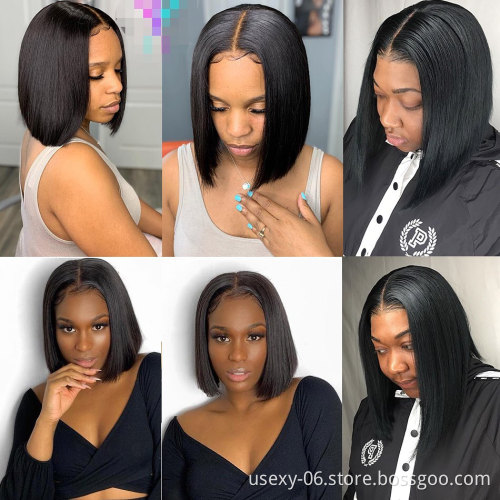 Cheap Frontal Wig Vendors Wholesale Virgin Brazilian Hair Short 13x4 T Part Lace Front Bob Wigs Human Hair Lace Frontal Wig